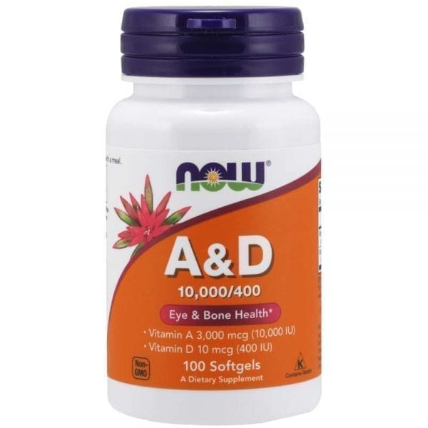 NOW Vitamin A & D 10,000/400 IU 100 дражета