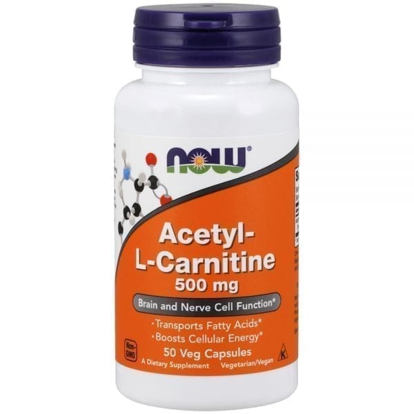 NOW Acetyl-L-Carnitine 500 мг 50 капсули