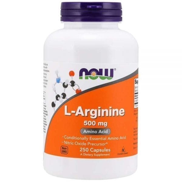 NOW L-Arginine 500 мг 250 капсули
