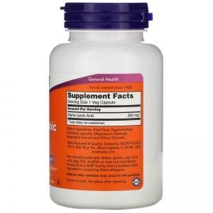 NOW Alpha Lipoic Acid 250 мг 60 капсули | BgBeast.com