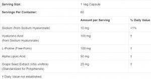 NOW Hyaluronic Acid 100 мг 60 капсули | BgBeast.com