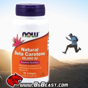 NOW Natural Beta Carotene 25000IU 90 дражета | BgBeast.com