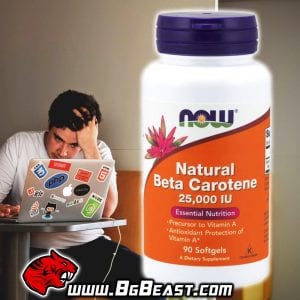 NOW Natural Beta Carotene 25000IU 90 дражета | BgBeast.com