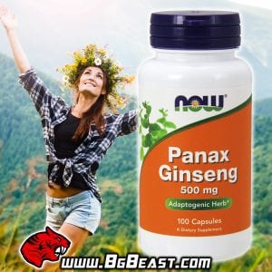 NOW Panax Ginseng 500 мг 100 капсули | BgBeast.com