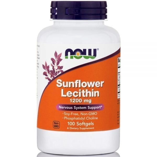 NOW Sunflower Lecithin 1200 мг 100 дражета