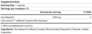 Съдържание на scitec mega kre-alkalyn facts