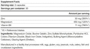 Съдържание на Scitec ZMA ZMB6 facts