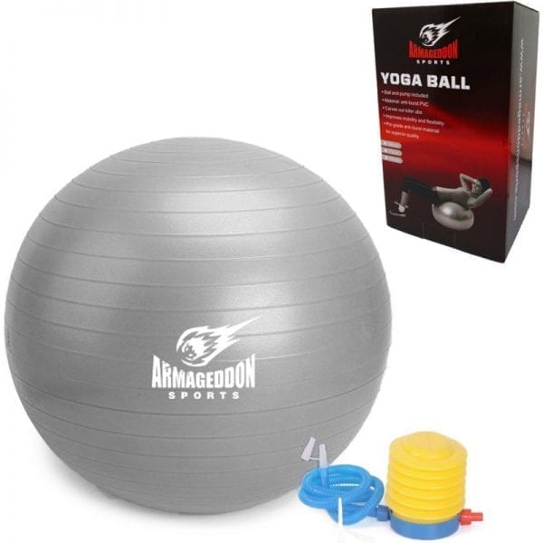 Сребриста фитнес гимнастическа топка Armageddon Sports
