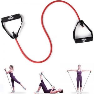 Фитнес ластик с ръкохватки и анкер за врата Armageddon Sports, 25кг, червен | BgBeast.com