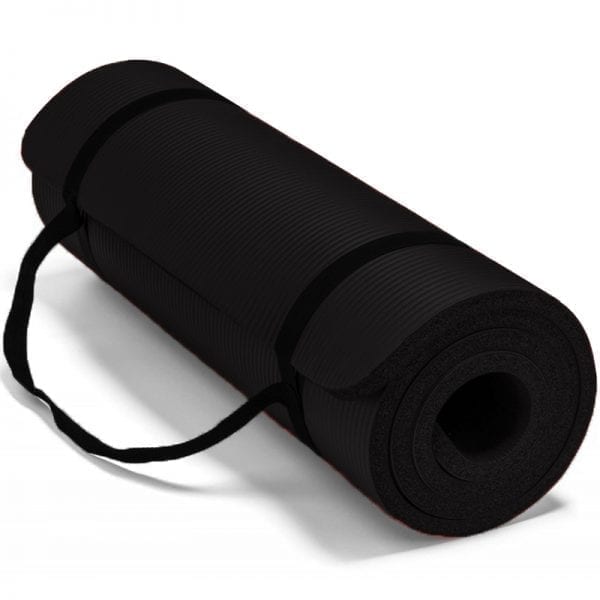 Черна постелка за йога NBR Armageddon Sports, 183 x 61 x 1 см
