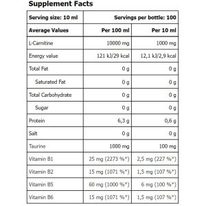 AMIX L-Carnitine CarniZone® 100.000 мг 1000 мл | BgBeast.com