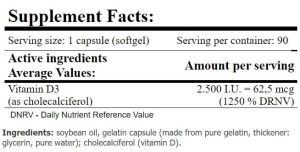 AMIX Vitamin D3 2500 IU 90 дражета | BgBeast.com