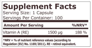 Pure Vitamin A 5000 IU 100 капсули | BgBeast.com