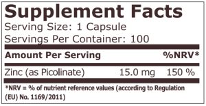 Pure Zinc Picolinate 15 мг 100 капсули | BgBeast.com