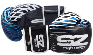 Боксови ръкавици SZ Fighters Plasma Blue, естествена кожa | BgBeast.com
