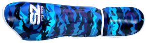 Протектори за крака за муай тай SZ Fighters Camo Blue | BgBeast.com