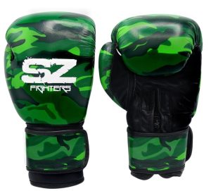 Боксови ръкавици SZ Fighters Camo Green, естествена кожa | BgBeast.com